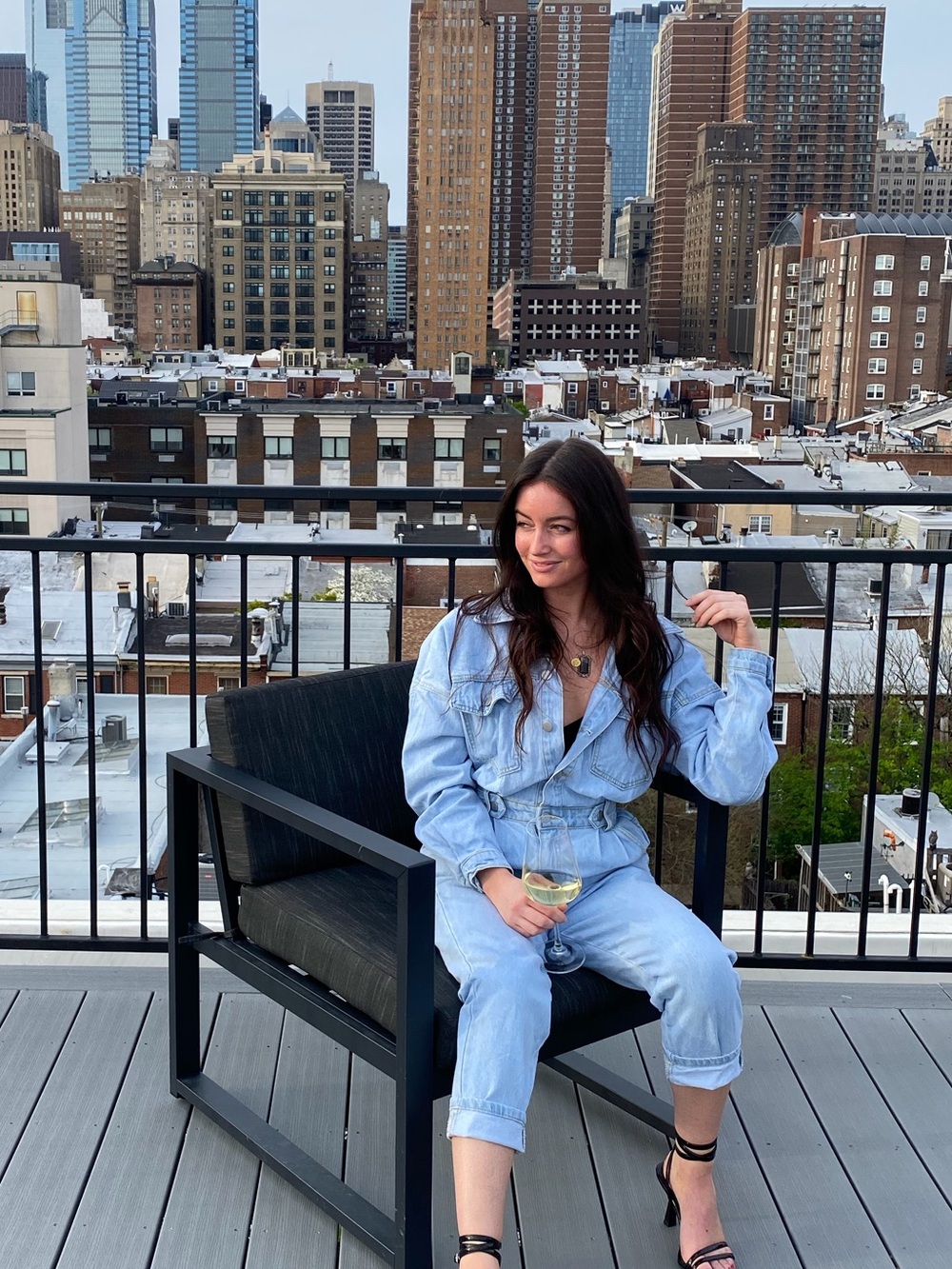 12th Tribe Light Blue Denim Women's Overalls Jumpsuit